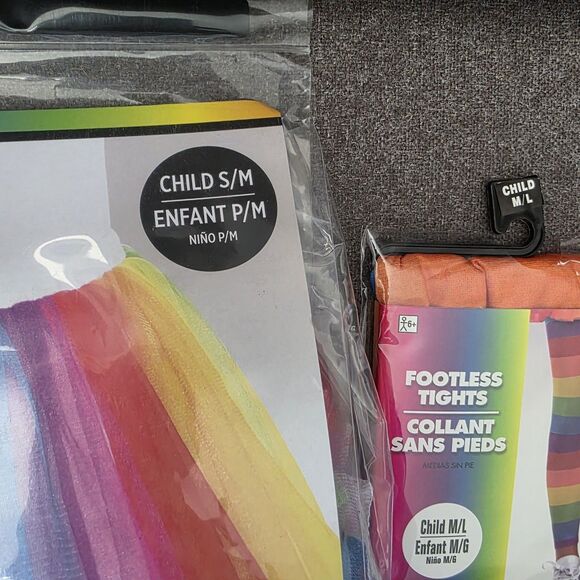 Rainbow Tutu Skirt Suit Yourself S/M Dress Halloween Child Costume And Tights - Picture 5 of 5